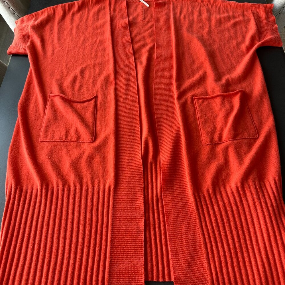 Free People Full Length, Drop Shoulder, Open Duster - Cashmere Orange - XS/S